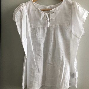 GAP 100% cotton boho chic white top